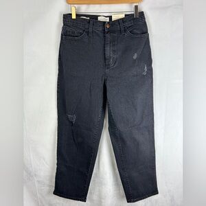 UNIVERSAL THREAD NWT High‎ Rise Vintage Straight Distressed Jeans Black Sz 6/28
